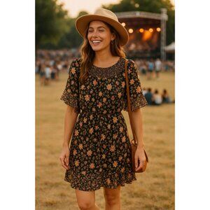 Lauren Conrad Floral Mini Dress Spring Summer Date Night Concert Festival Boho